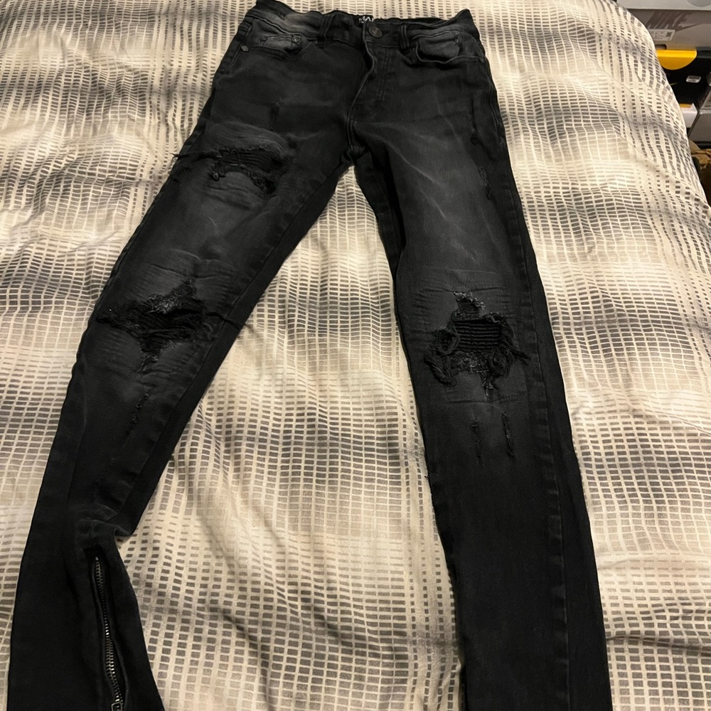 Zip up pant leg boohoo man pants